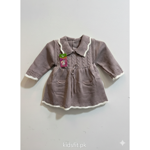 Baby Girls' Mauve Knitted Winter Dress Set