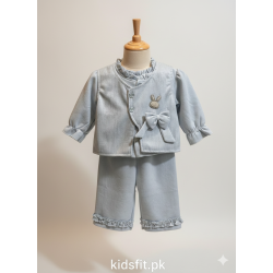 Light Blue 3-Piece Velvet Bunny Set